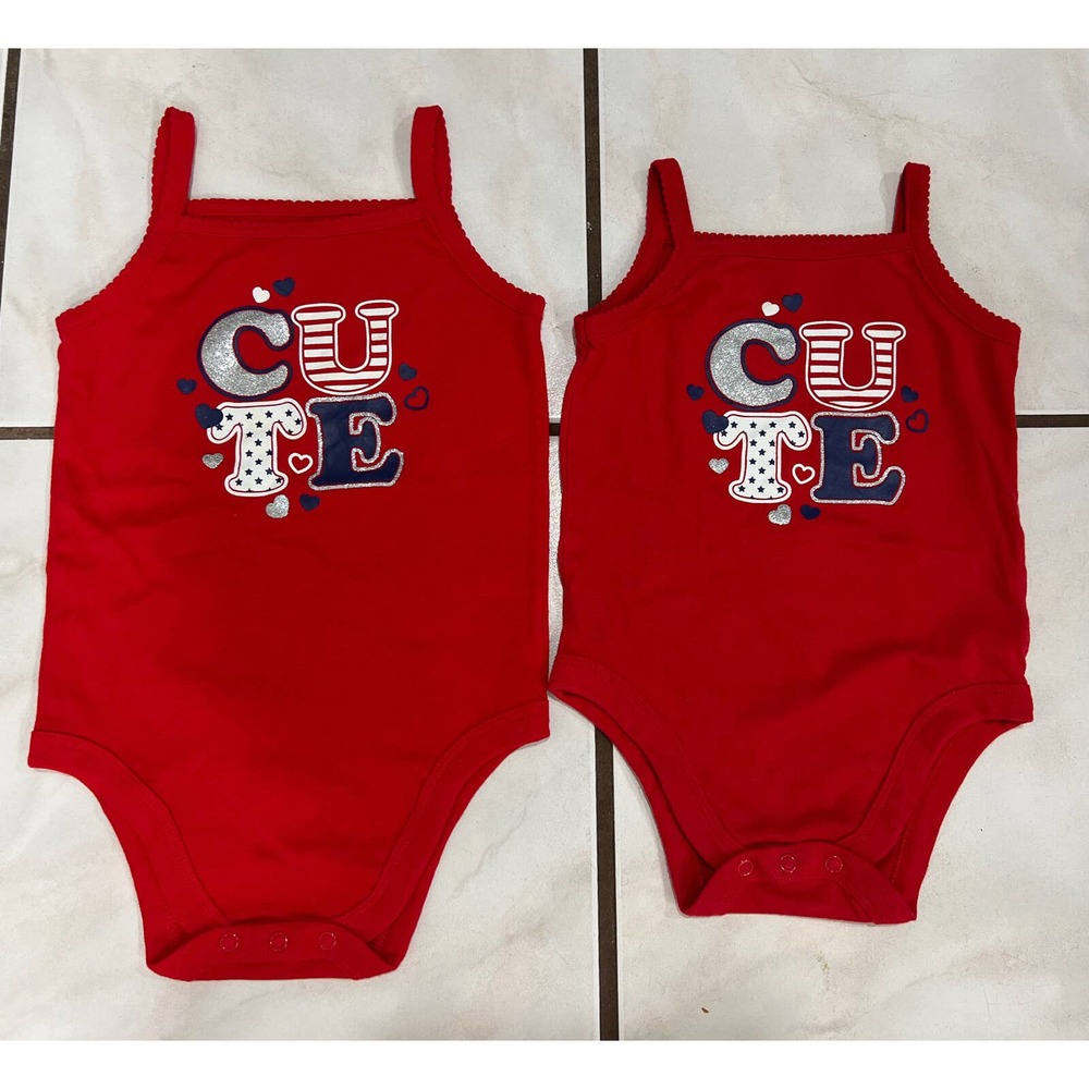 Baby Girl Lot 2 Garanimals 18/ 24 Month Red Love Bodysuit